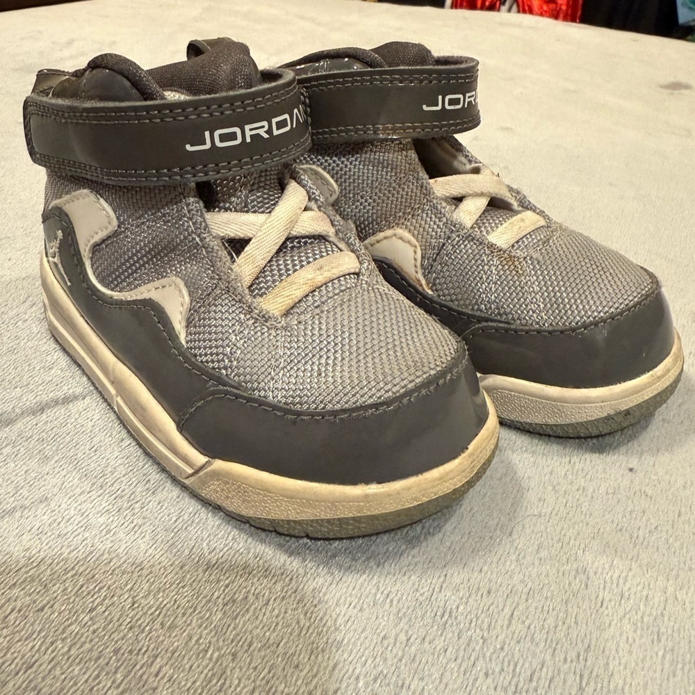 Jordan Gray High-Top Sneakers with Velcro Strap